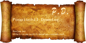 Pospischil Demeter névjegykártya